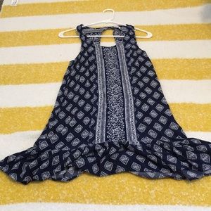 Blue patterned mini dress